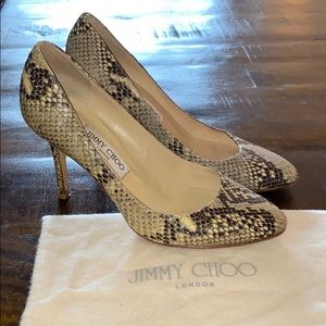 JIMMY CHOO Snake-Embossed Pumps